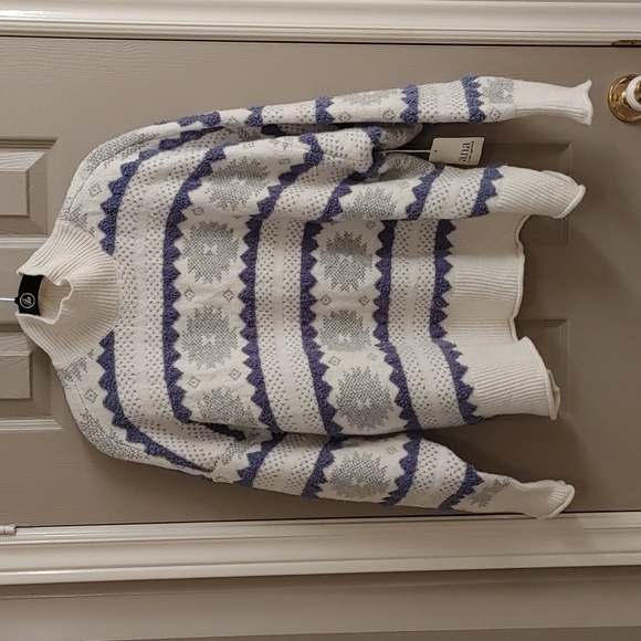 NWT A.N.A MOCK NECK SNOWFLAKE BOXY PULLOVER SIZE 2X - Picture 1 of 11